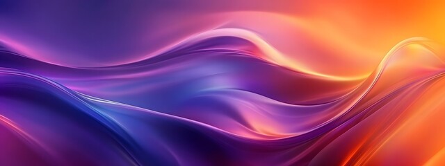 Fototapeta premium Abstract wallpaper with vibrant blue, purple and orange colors, featuring smooth curves in the background