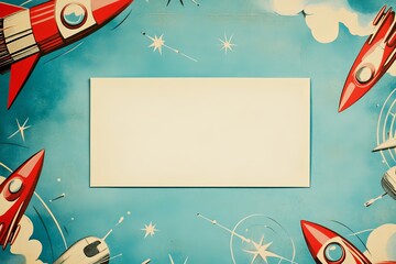 	
Space ship concept invitation template
