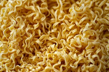 Photo of Yellow chinese instant noodles for ramen. Food photo for backdrops or recipes