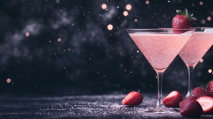 A festive martini glass. Bright colors and a playful atmosphere capture the essence of a fun holiday.