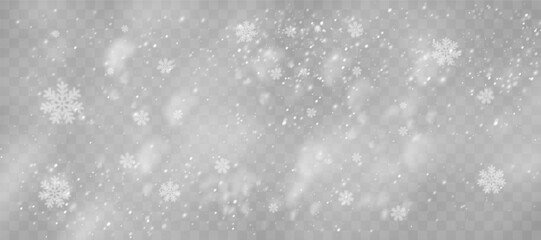 Magical Winter Snowflakes: Transparent Backgrounds and Snowstorm Scenery for January and February Themes