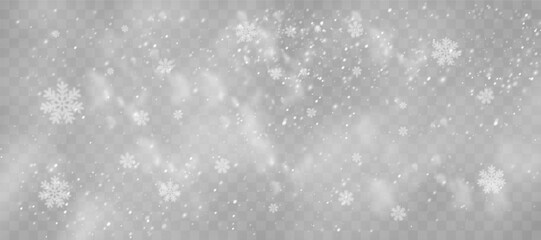 Magical Winter Snowflakes: Transparent Backgrounds and Snowstorm Scenery for January and February Themes