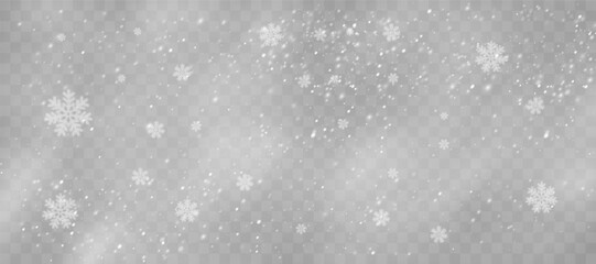 Magical Winter Snowflakes: Transparent Backgrounds and Snowstorm Scenery for January and February Themes