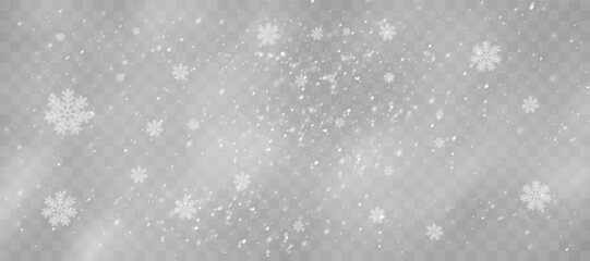Magical Winter Snowflakes: Transparent Backgrounds and Snowstorm Scenery for January and February Themes