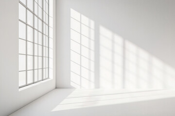 Minimalist Sunlit Room with Grid Window