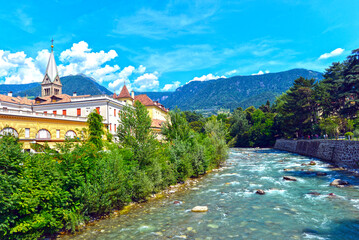 Fluss Passer, Promenade in Meran - Südtirol