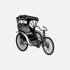 Black Silhouette of Rickshaw