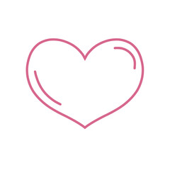 Pink heart outline hand drawn raster drawing