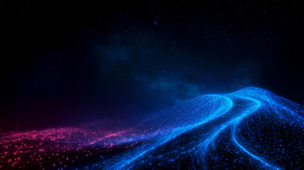 Aerial View of Connected Town with Fiber Telecom Network Overlay