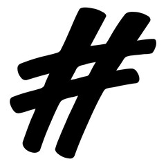 Hashtag Symbol icon isolated on a Transparent Background