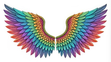 Obraz premium Custommade dragon wings intricately designed with layered scales showcasing a spectrum of colors that catch the light beautifully.