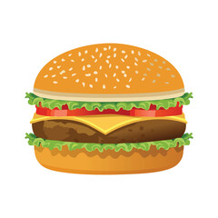 Delicious hamburger cartoon
