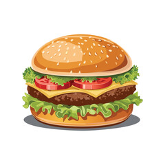 Delicious hamburger cartoon
