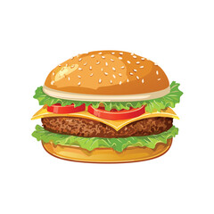 Delicious hamburger cartoon

