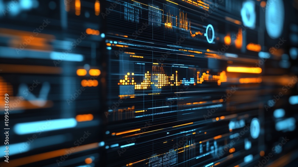 Aufkleber abstract digital data stream: a futuristic visualization of information flow