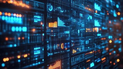 Fototapeta premium Abstract Digital Data Visualization: A Futuristic Tech Interface