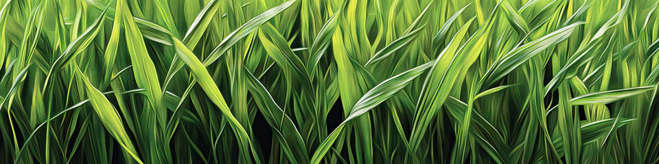 Obraz premium A close-up of tall grass, swaying in the breeze, revealing intricate patterns formed by the plants.