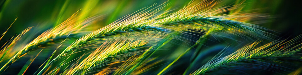 Obraz premium A close-up of tall grass, swaying in the breeze, revealing intricate patterns formed by the plants.
