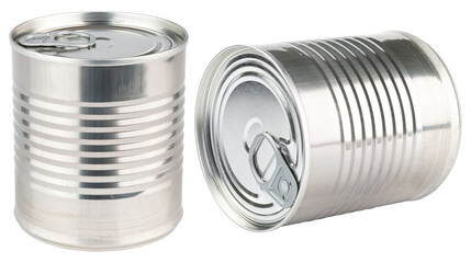 Can. Food sealed can. Steel and tin cans. Canned food. Metal container. Preserving can. Conserved...