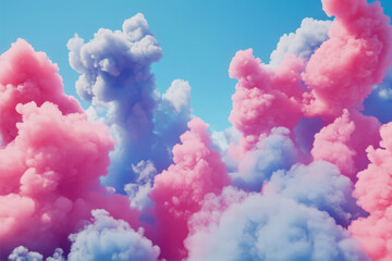 Fototapeta premium Vibrant Clouds Swirl in a Cool Pop Style Under Studio Lighting Creating a Dreamy Atmosphere