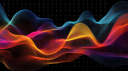 Fototapeta premium Abstract Colorful Waves Data Visualization Background