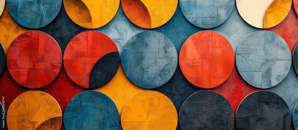 Poster abstract colorful circles pattern background.