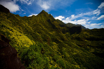 Majestic Hawaiian mountain and valley
