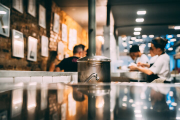 Panela na cozinha funcionando