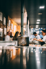 Panela na cozinha funcionando