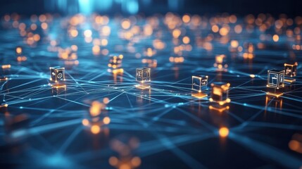 Virtual grid of digital avatars, red and blue data network visualization, social media, online communication, futuristic digital interface, abstract network, information flow