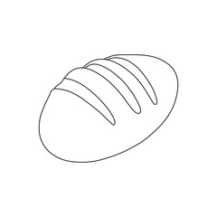 Hand drawn kids drawing a loaf of bread cartoon isolated