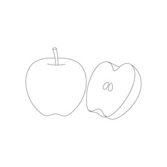 Hand drawn kids drawing apple cartoon isolated