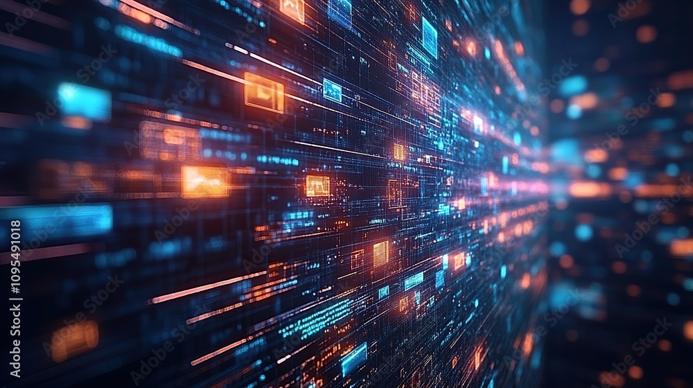 Poster digital data stream: a futuristic visualization of cyberspace