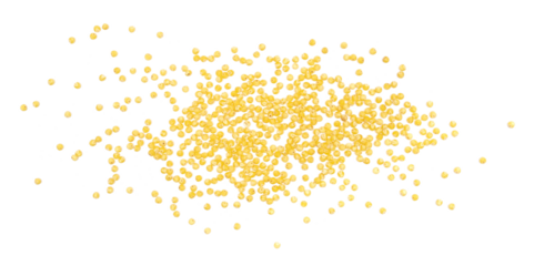  Peeled yellow millet seeds, organic food product isolated on white 
