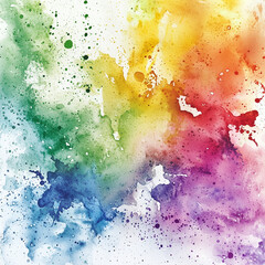 A watercolor paper with a variety of vibrant washes and splatters.