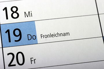 Fronleichnam, ein katholischer Feiertag