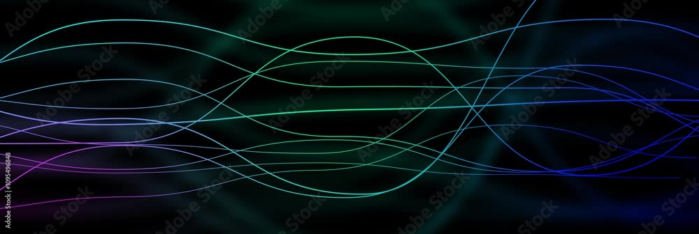 Aufkleber curved wavy lines tech futuristic motion background. dynamic abstract line waving loop line. metaver