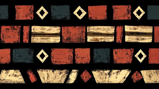 Vibrant geometric pattern with bold colors and shapes for kwanzaa celebration concept