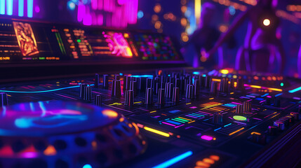 dj mixer in nightclub