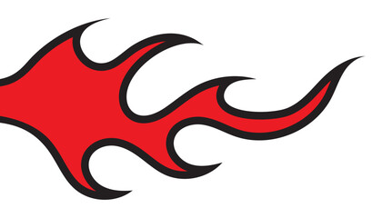 Tribal hotrod muscle car silhouette flame graphic