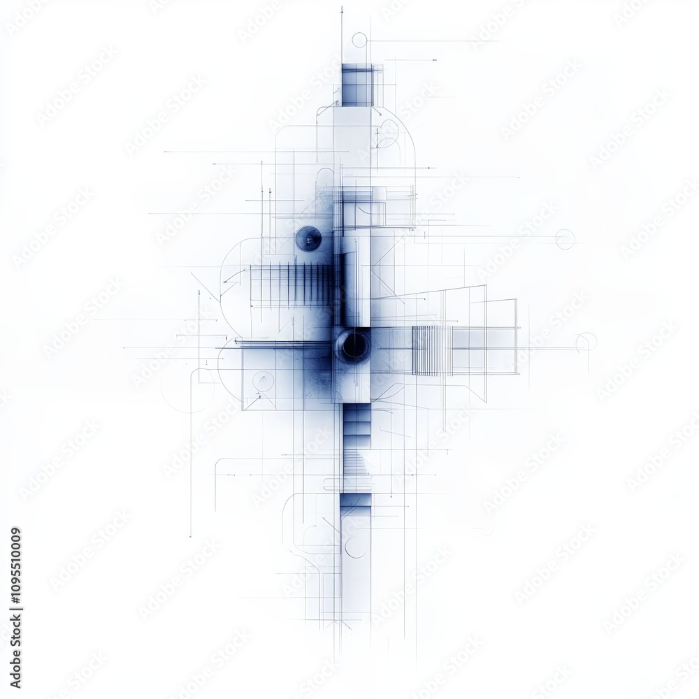 Fototapete Abstract digital art creation virtual environment visual graphics minimalist design geometric patterns modern aesthetic