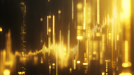 Obraz premium Financial future blueprint in light pillars