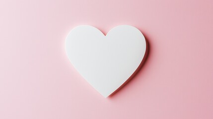 Heart shape cutout on soft pink background for creative decoration or design