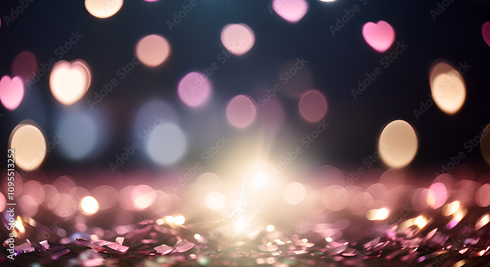 Poster Blurry image of a pink background with many small pink circles. The circles are arranged in a way that they look like they are floating in the air