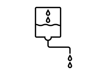 Icono negro de gotero de medicamento para hospital