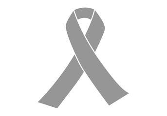 Lazo o cinta gris en fondo blanco