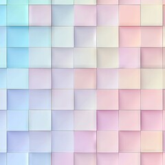   Pastel-colored squares and rectangles form a multicolored pattern