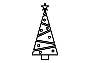 Icono negro de árbol de navidad en fondo blanco