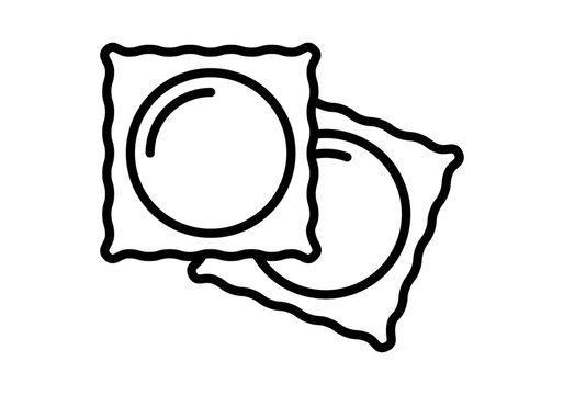 Icono negro de condones o preservativos