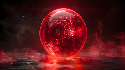 Red Energy Orb 3D Illustration